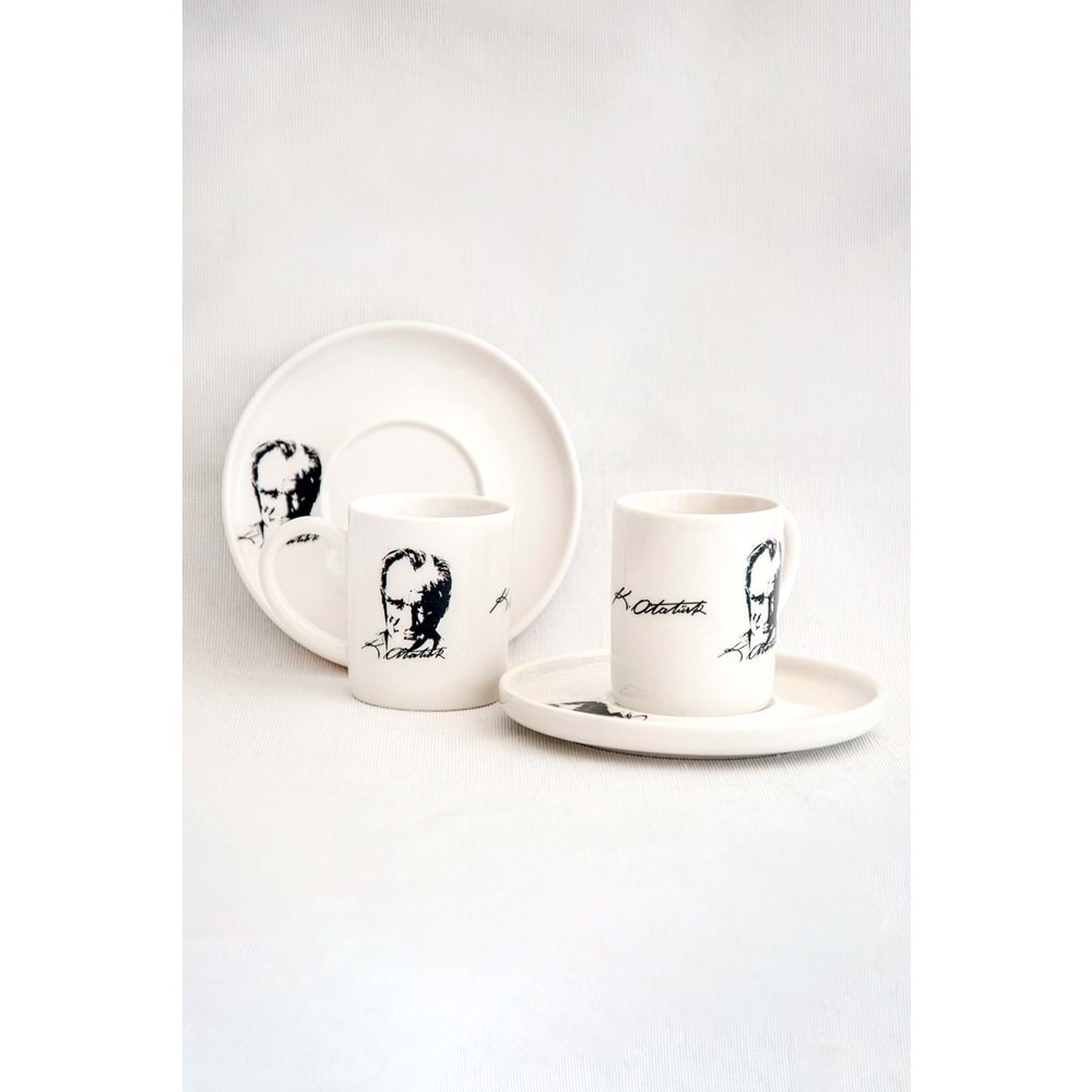 K,Atatürk iki kişilik kahve fincan takımı
