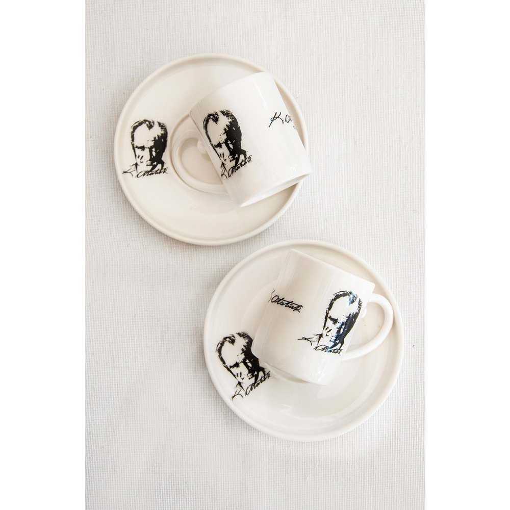 K,Atatürk iki kişilik kahve fincan takımı