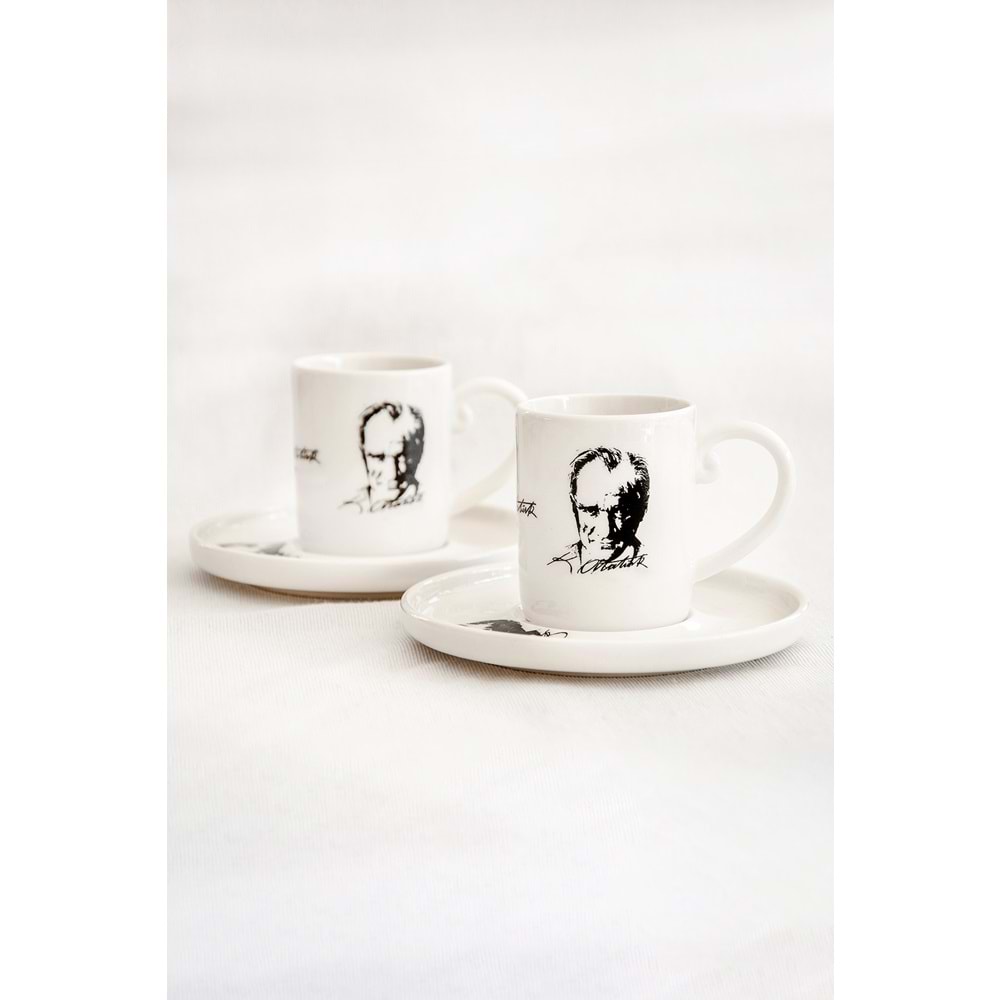 K,Atatürk iki kişilik kahve fincan takımı