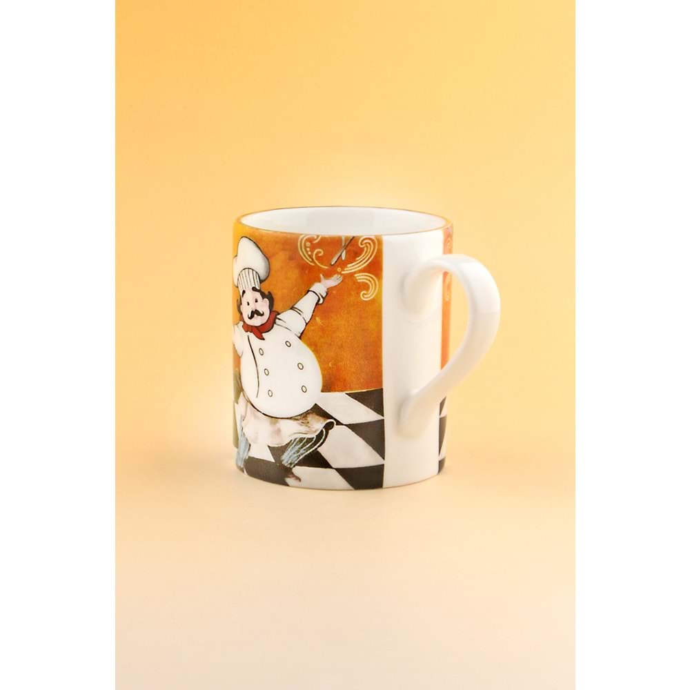 Yellow chef porselen kupa