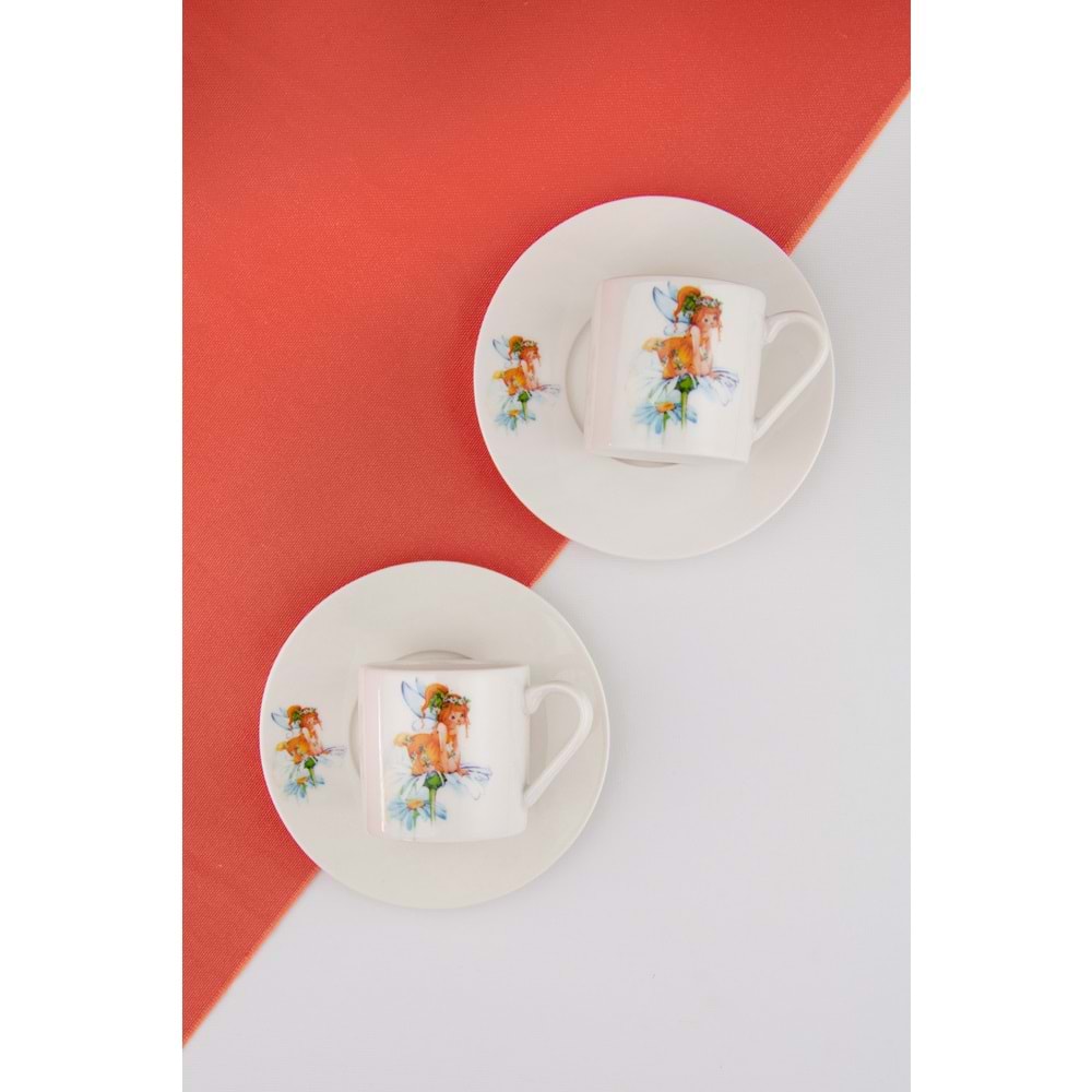 Fairy orange iki kişilik kahve fincan takımı