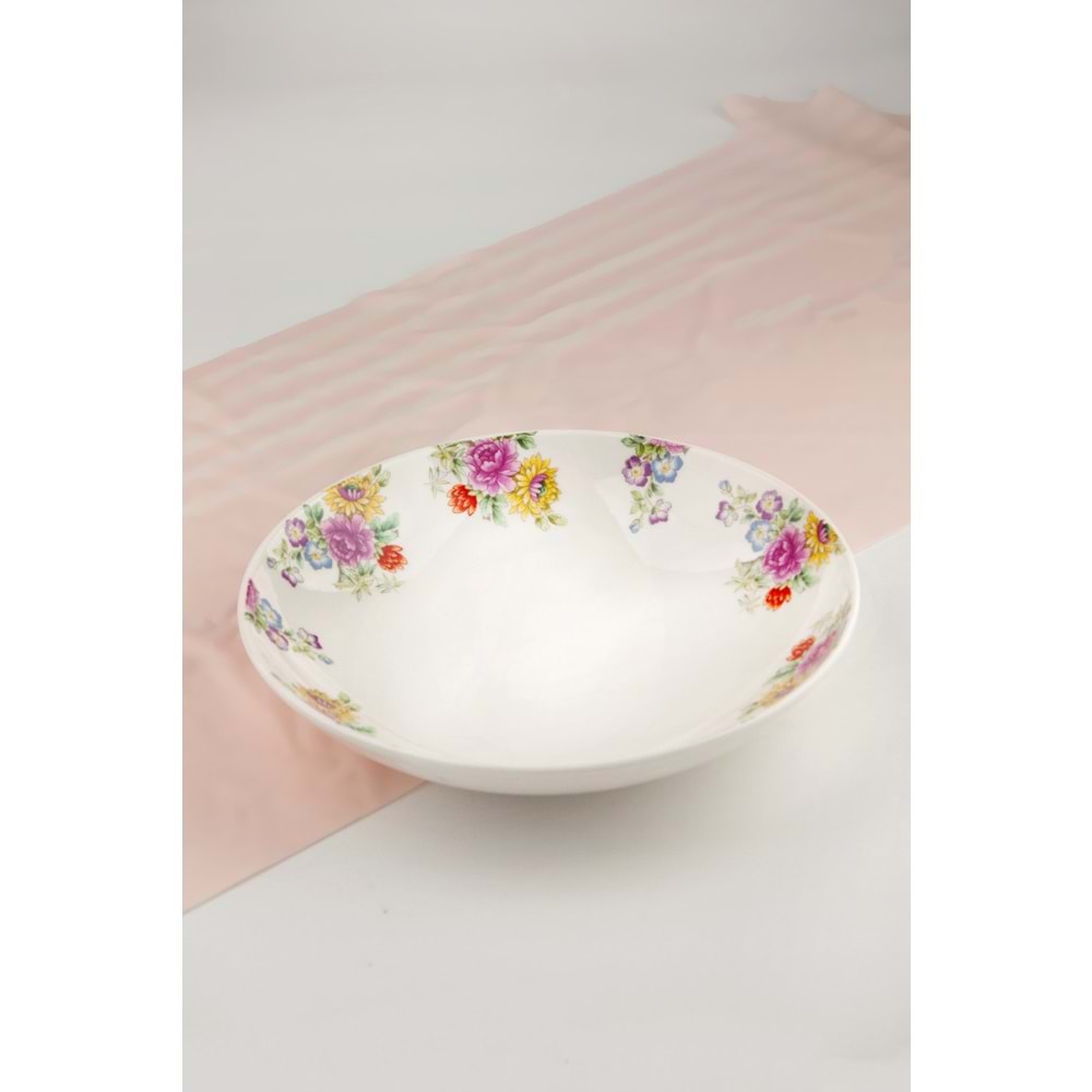 Dantel çiçek büyük boy porselen meyve tabağı