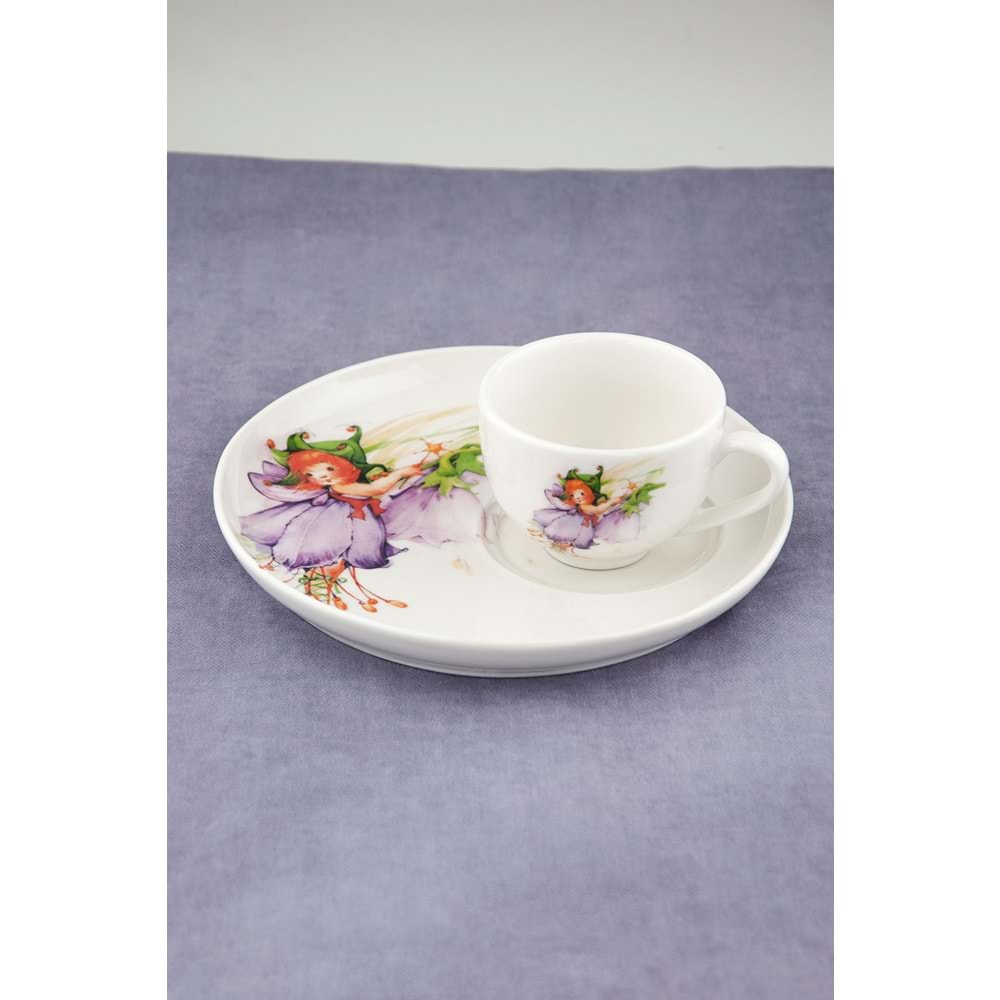 Violet fairy sunumluklu kahve fincan takımı