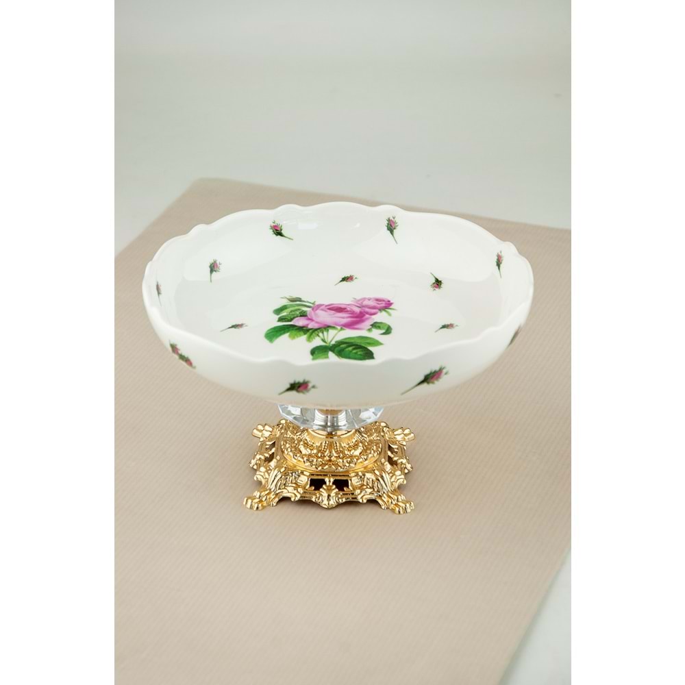 Pink rose gold metal ayaklı tabak