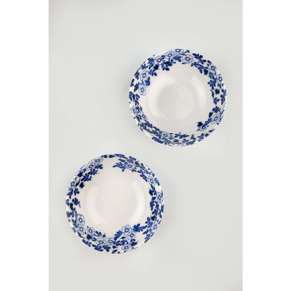 Blue blanc porselen ikili kase
