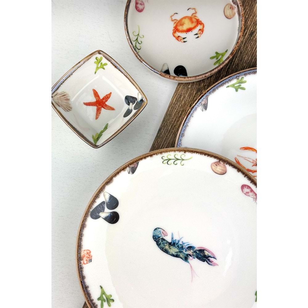 Retro balık 2 kişilik 6 parça balık & meze takımı