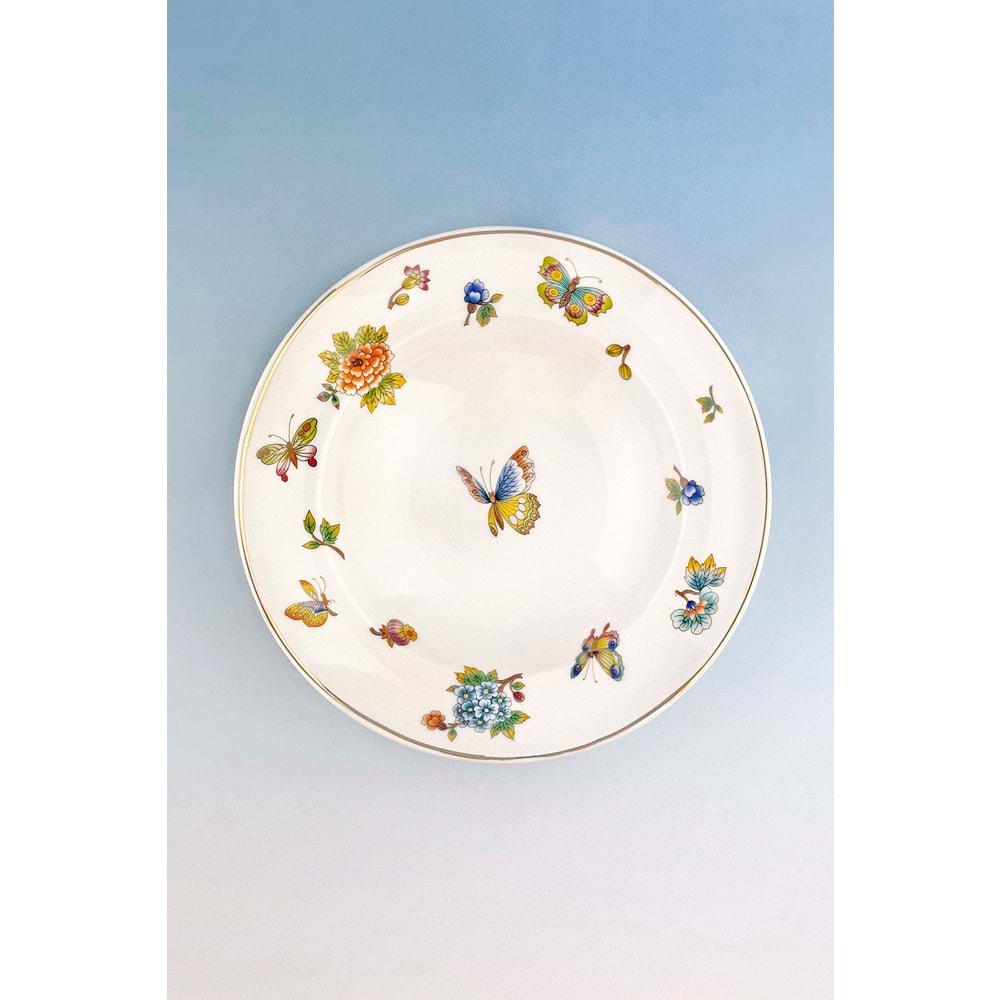 Çiçek buketi altın yaldızlı büyük boy salata kasesi