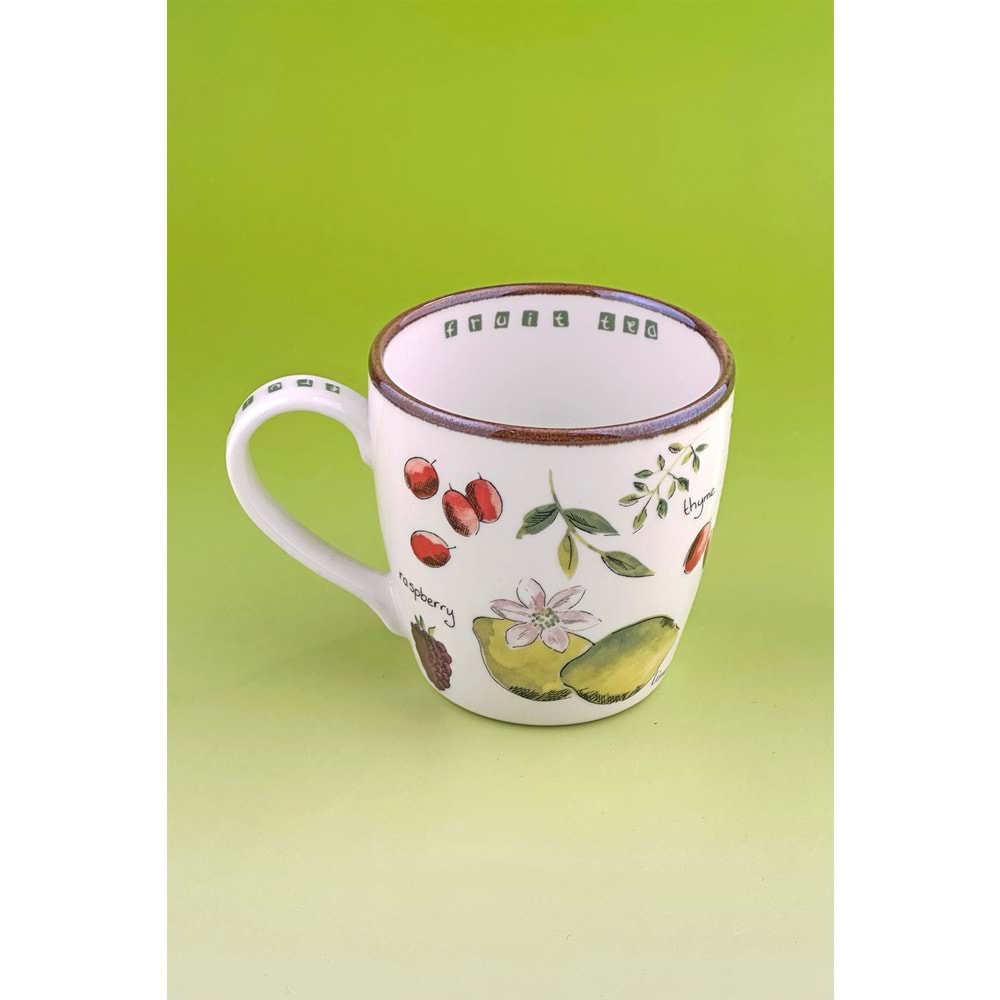 Fruit tea akıtma porselen kupa