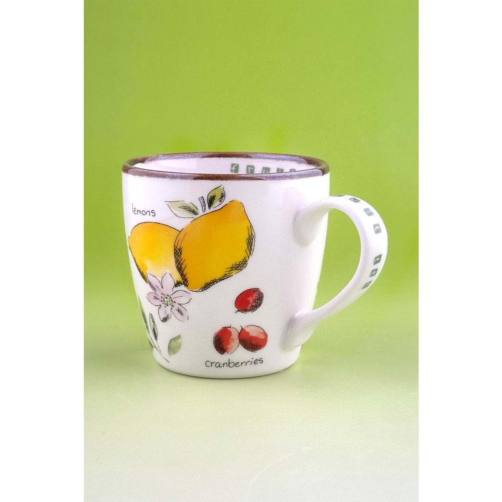 Fruit tea akıtma porselen kupa