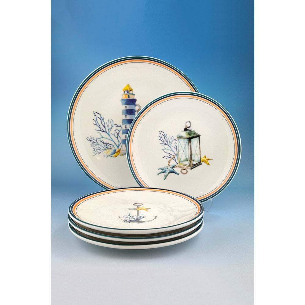 Marine 5 parça porselen pasta takımı