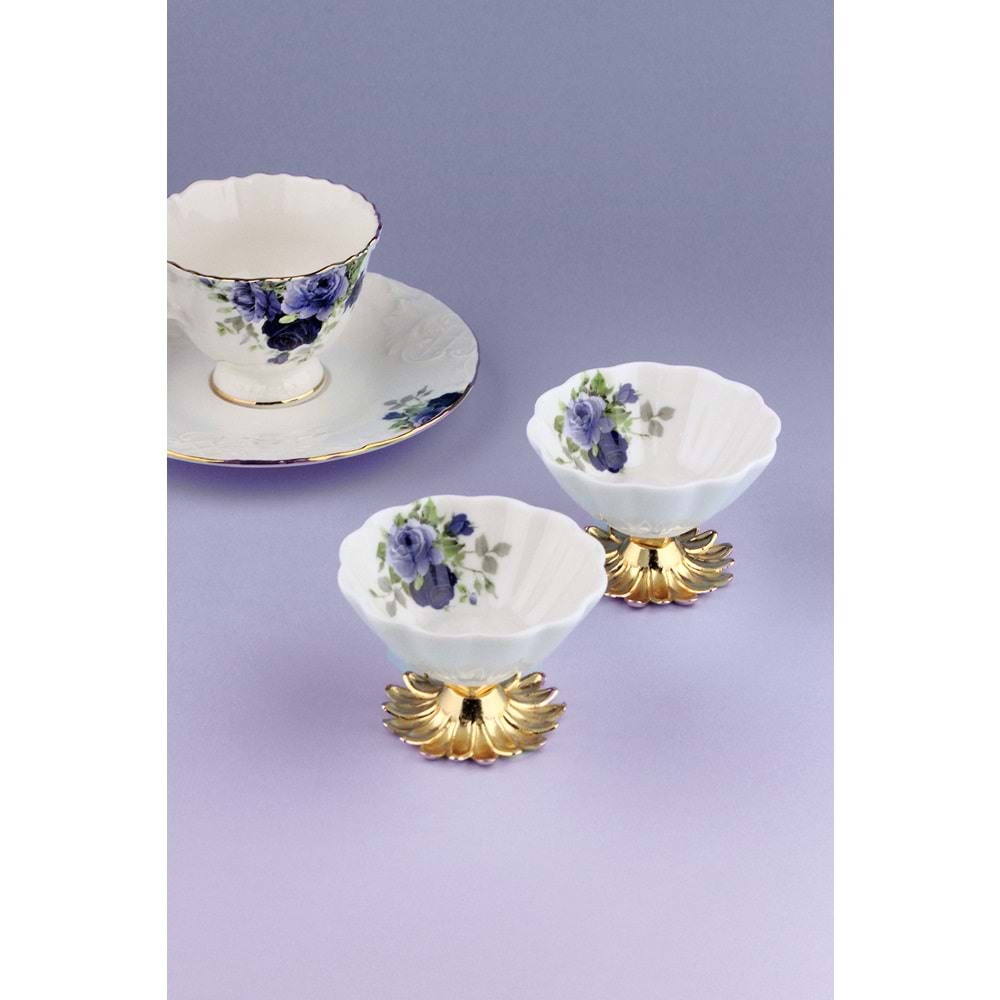 Lilac 2 adet metal ayaklı porselen lokumluk