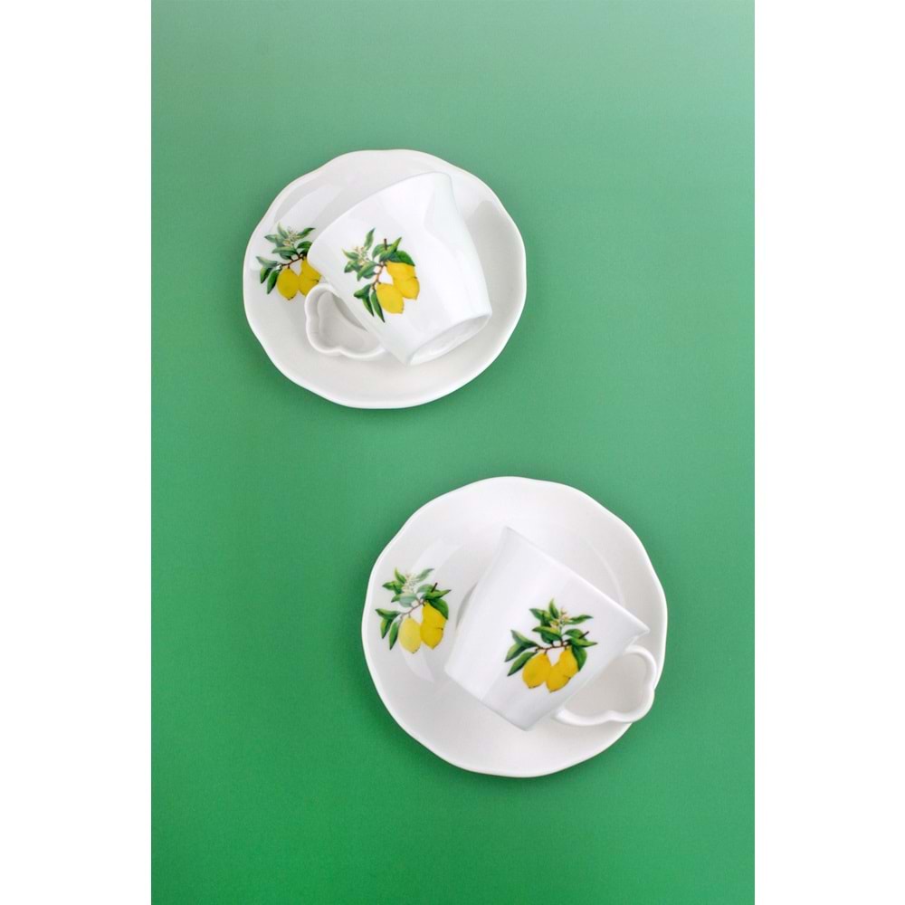 Lemon iki kişilik porselen kahve fincan takımı