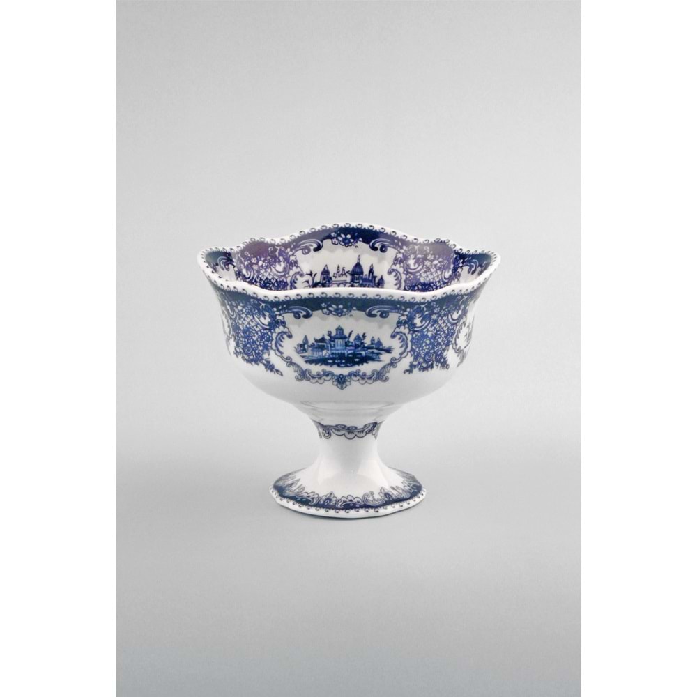 Special blue porselen ayaklı şekerlik