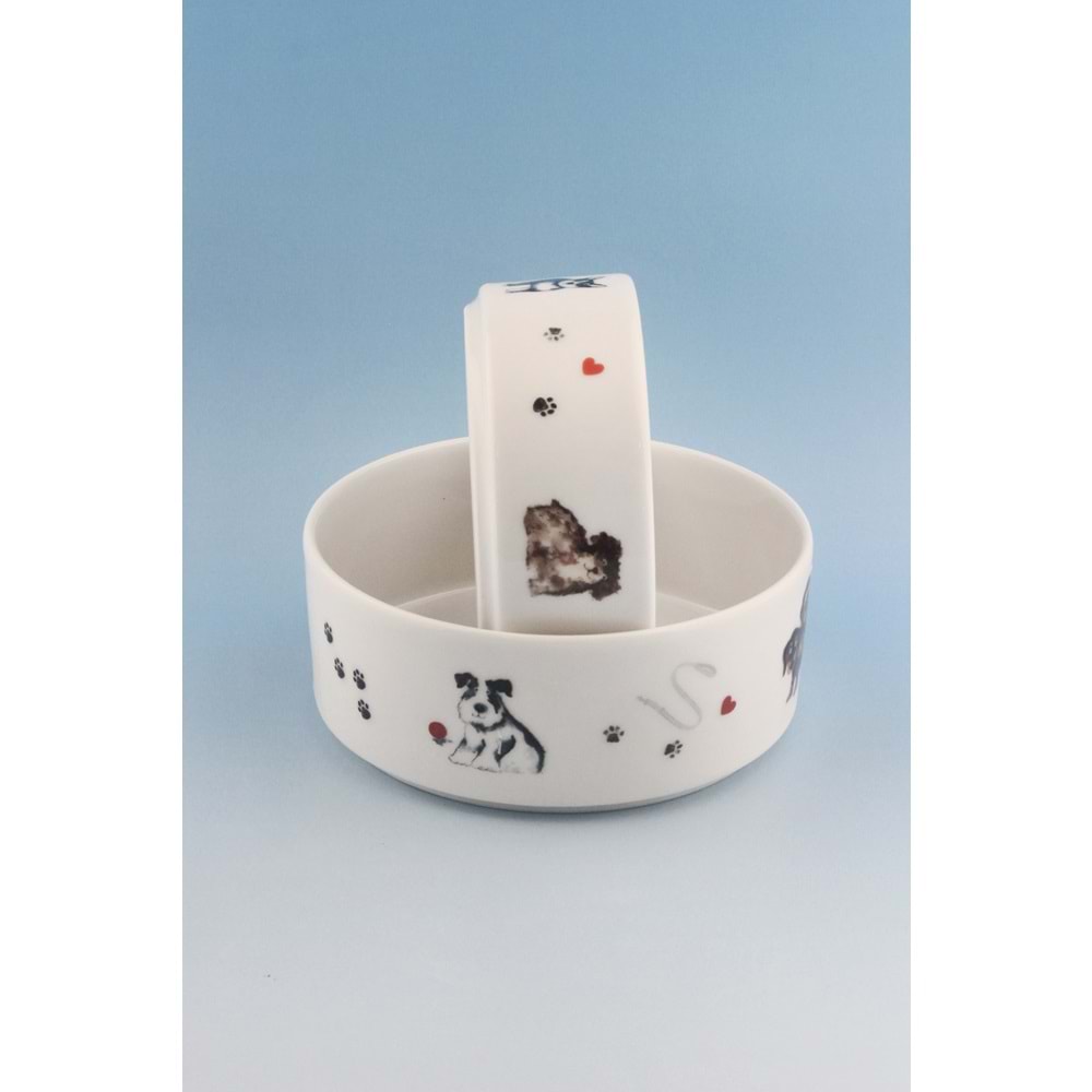 Dogs 2 boy porselen mama & su kabı