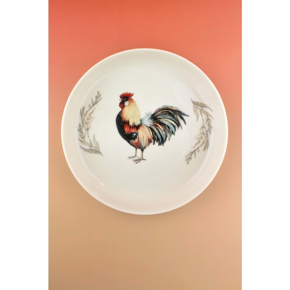 Retro horoz büyük boy porselen salata kasesi