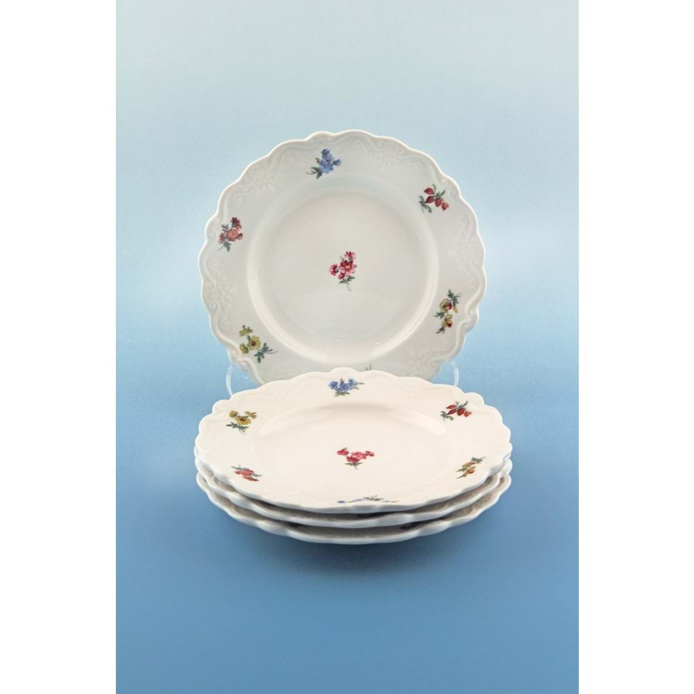 Floral 4 parça pasta/kurabiye tabağı