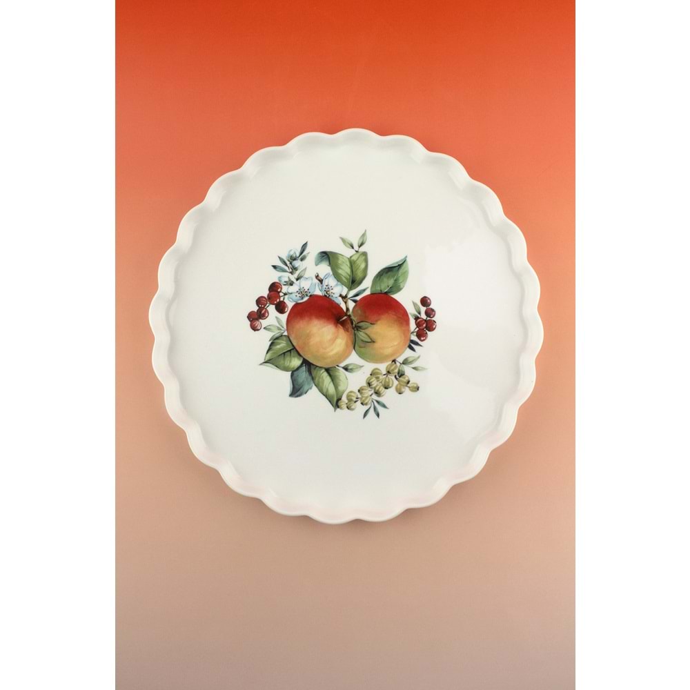 Peach büyük boy porselen servis tabağı