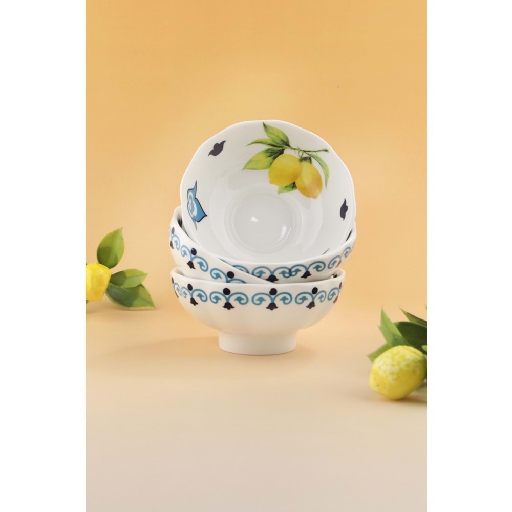 Lemon & blue blanc 4 parça porselen kase/çerezlik