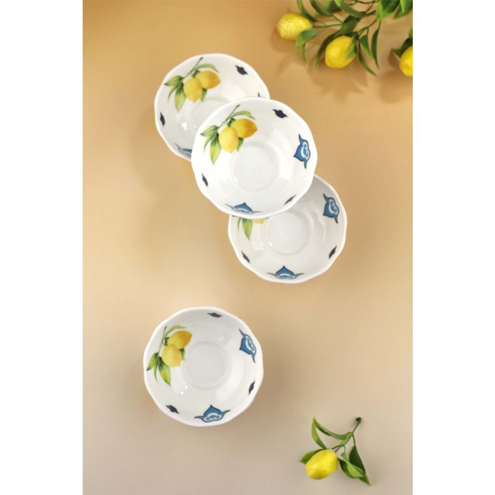 Lemon & blue blanc 4 parça porselen kase/çerezlik
