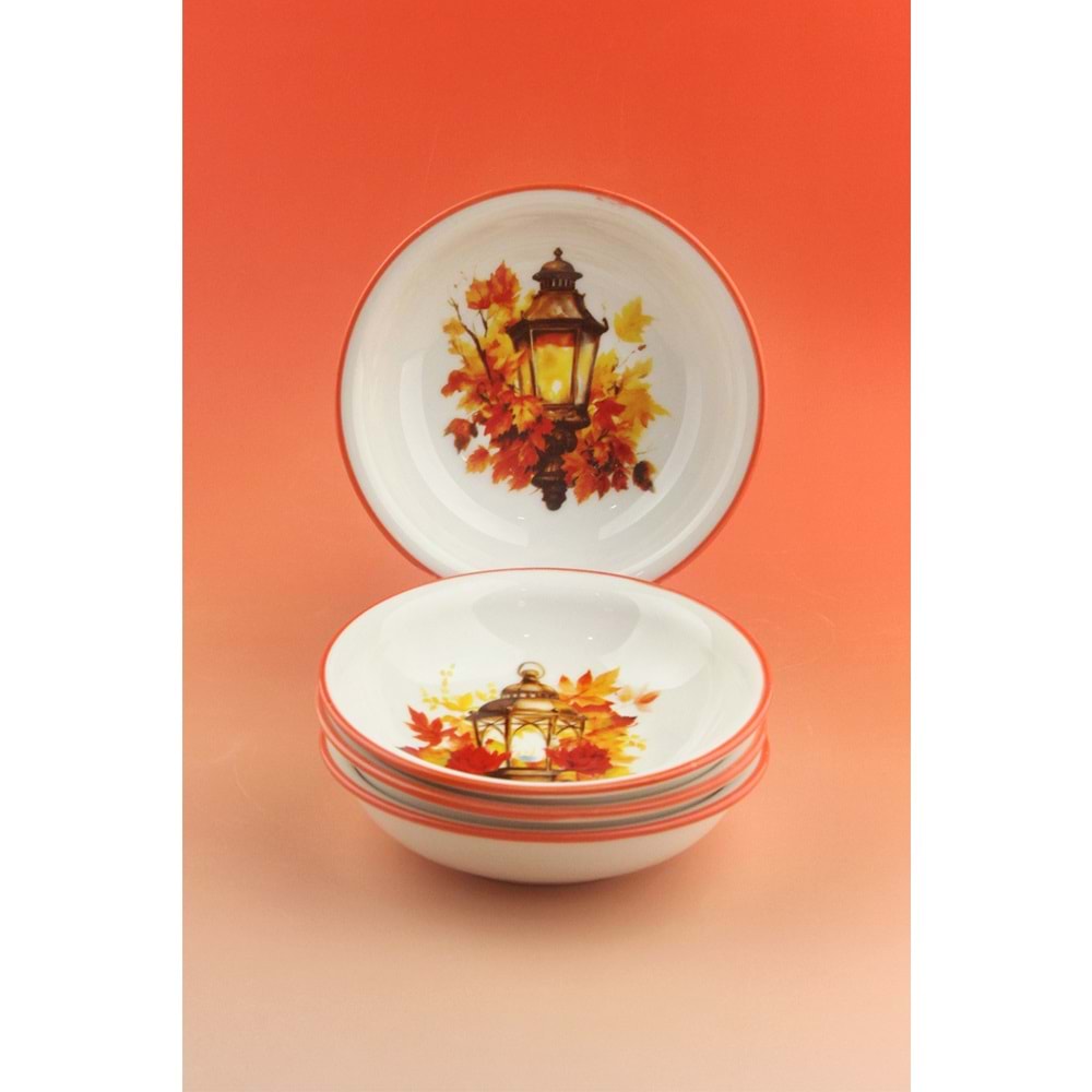 Oranj candles 4 parça porselen çerezlik