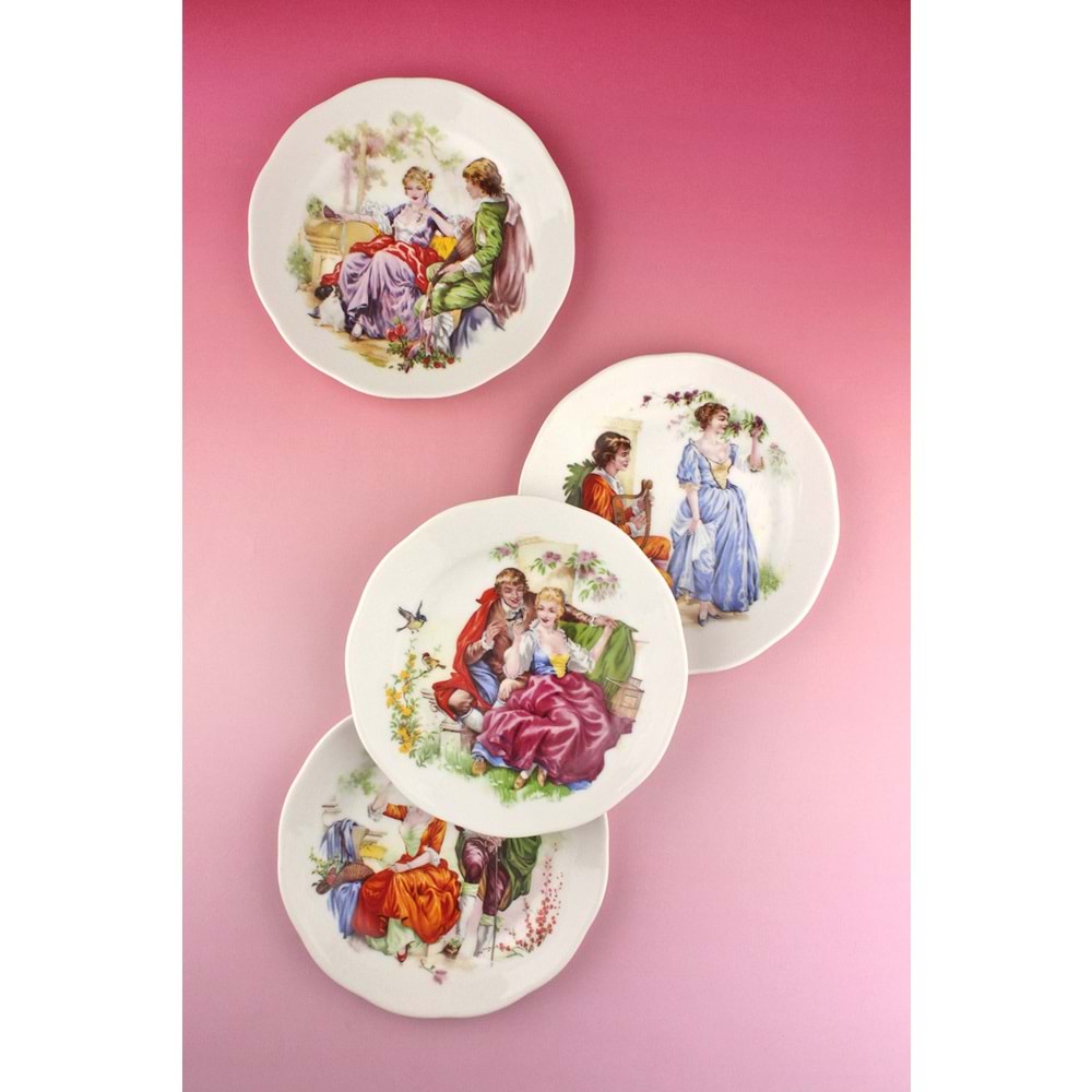 Markis 4 parça porselen pasta tabağı