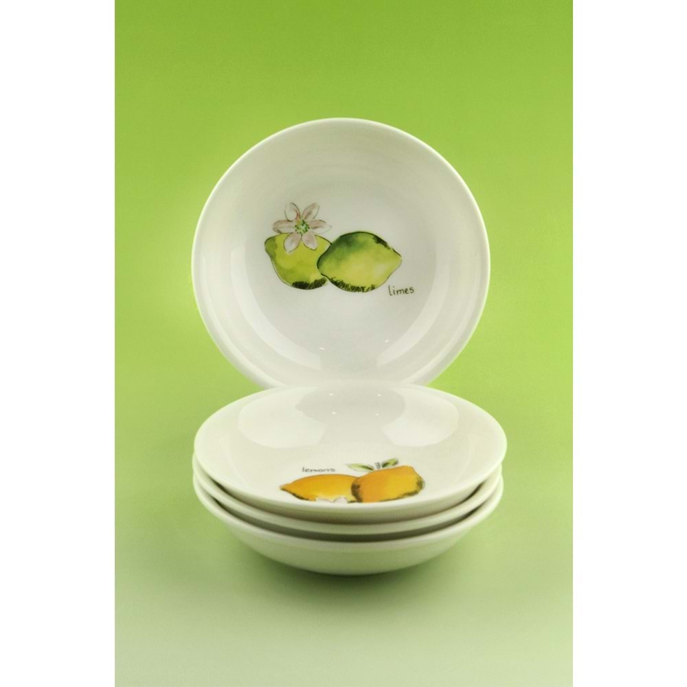 Limon 4 parça porselen çerezlik