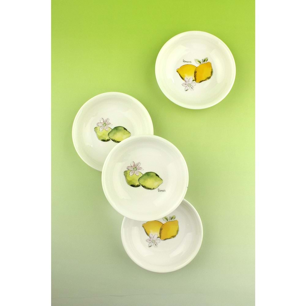 Limon 4 parça porselen çerezlik