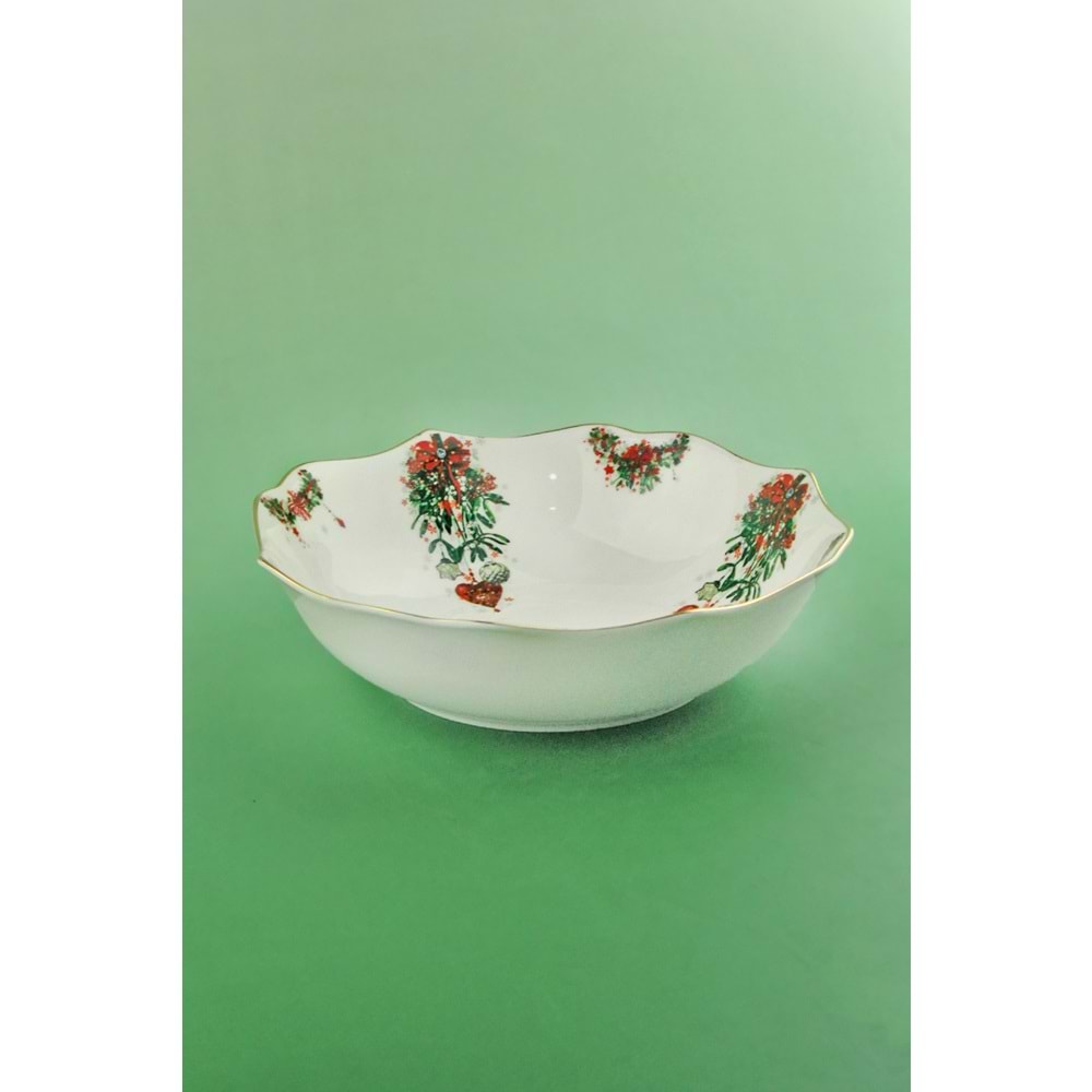 Christmas love altın yaldızlı porselen salata kasesi