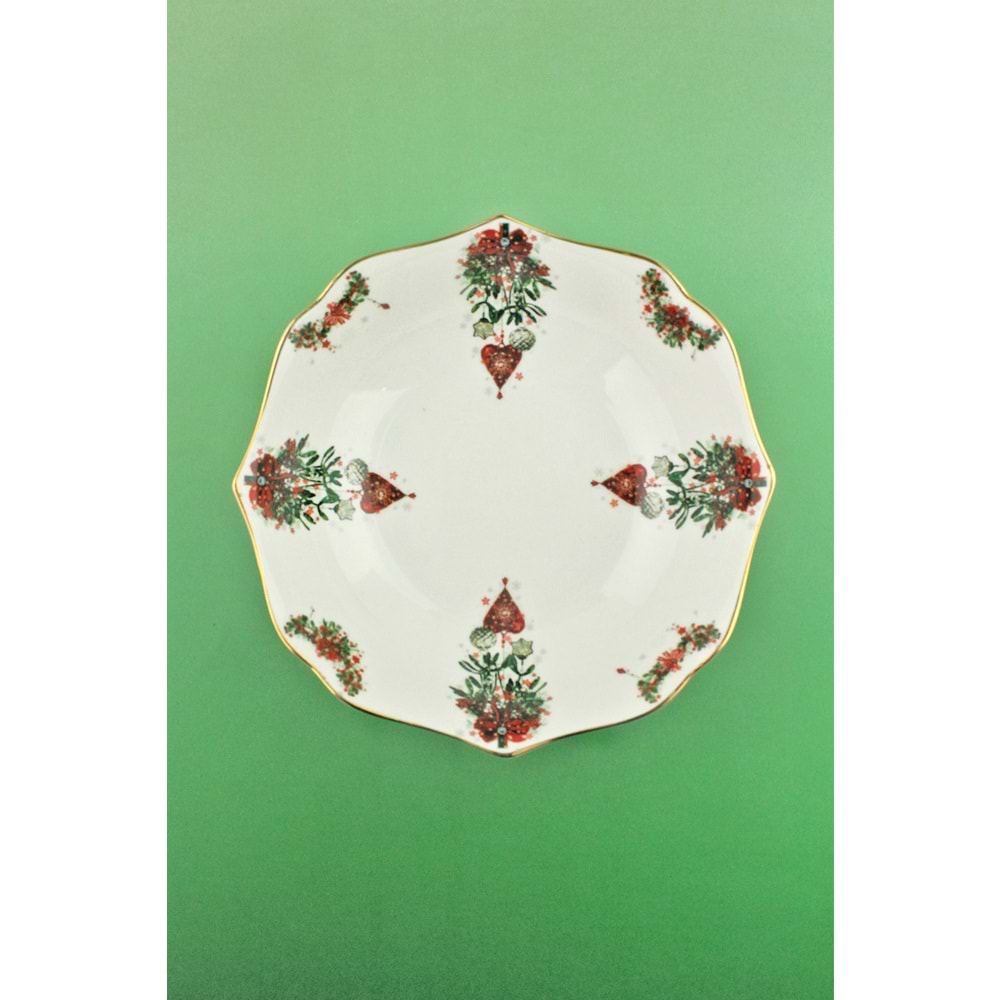 Christmas love altın yaldızlı porselen salata kasesi