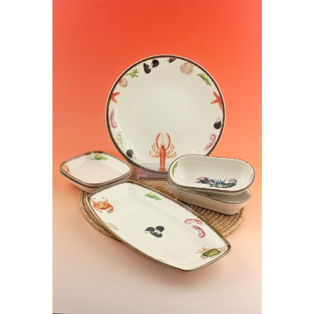 Retro balık 2 kişilik 7 parça balık & meze takımı