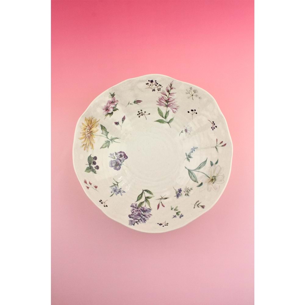 Spring flowers büyük boy porselen salata kasesi