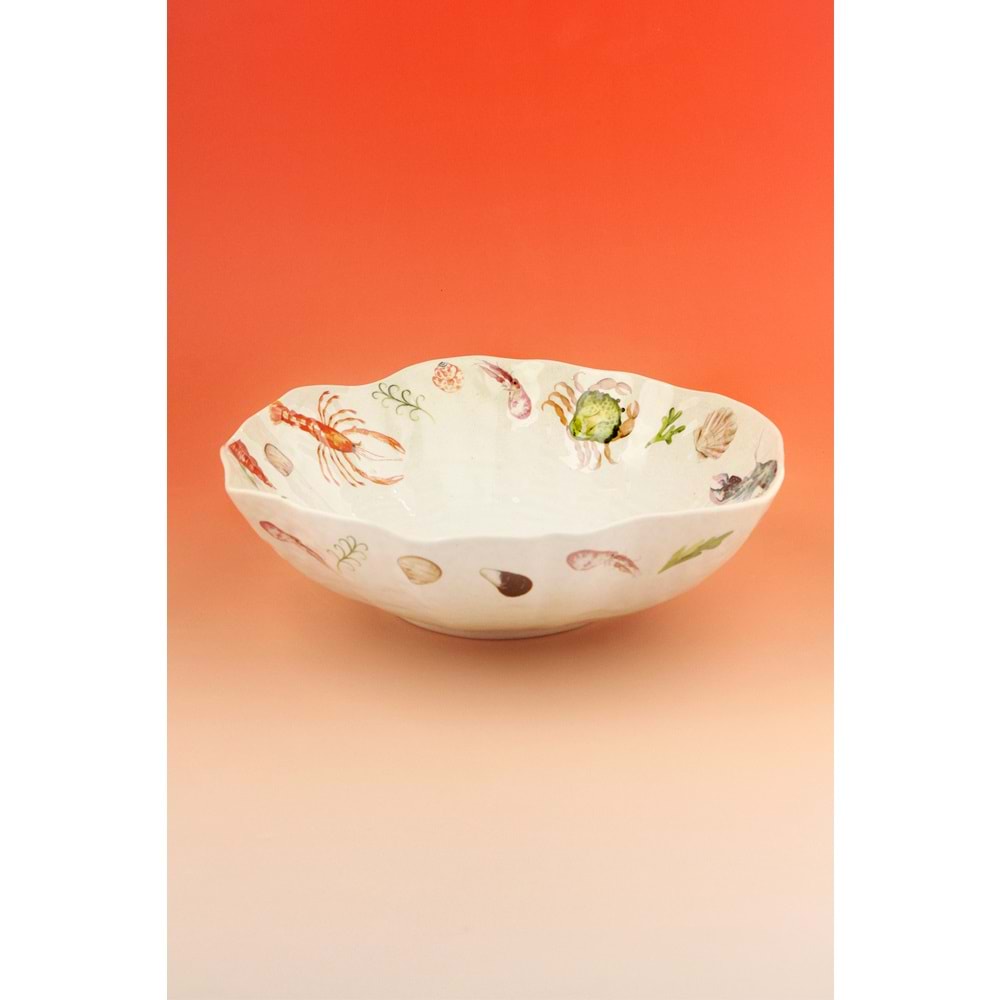 Balık büyük boy porselen salata kasesi