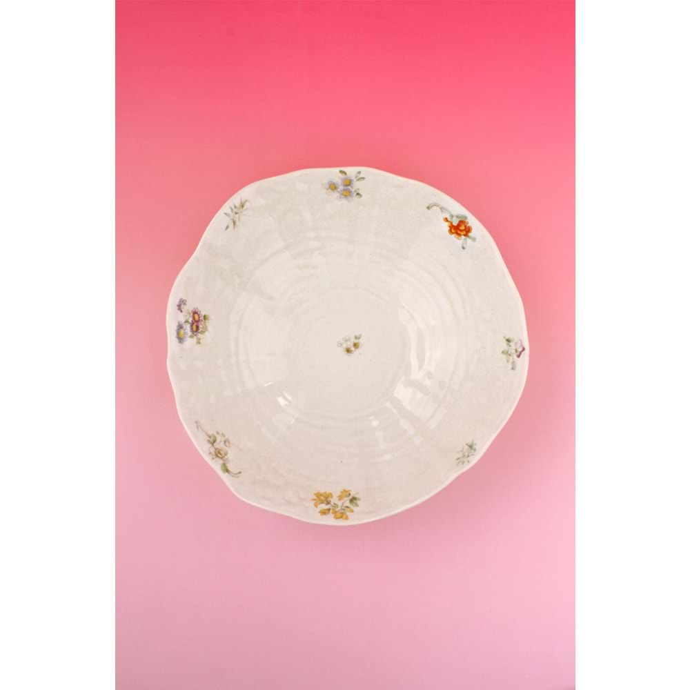 Dantel çiçek büyük boy porselen salata kasesi