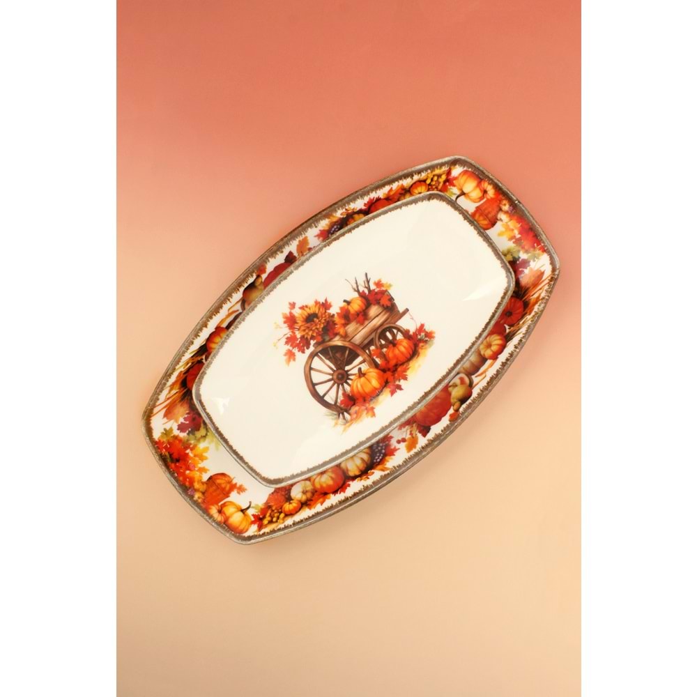 Retro fall'25 garden 2 boy porselen kayık tabak