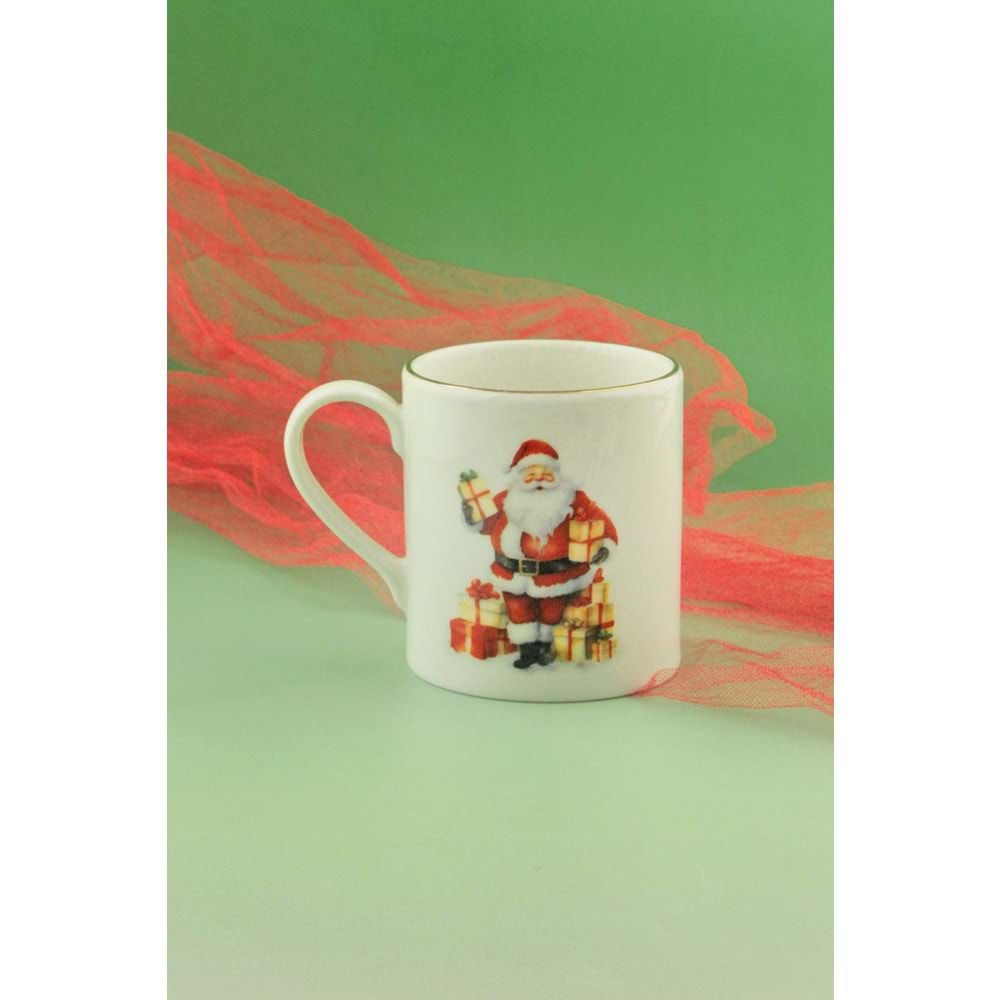 Santa altın yaldızlı porselen kupa
