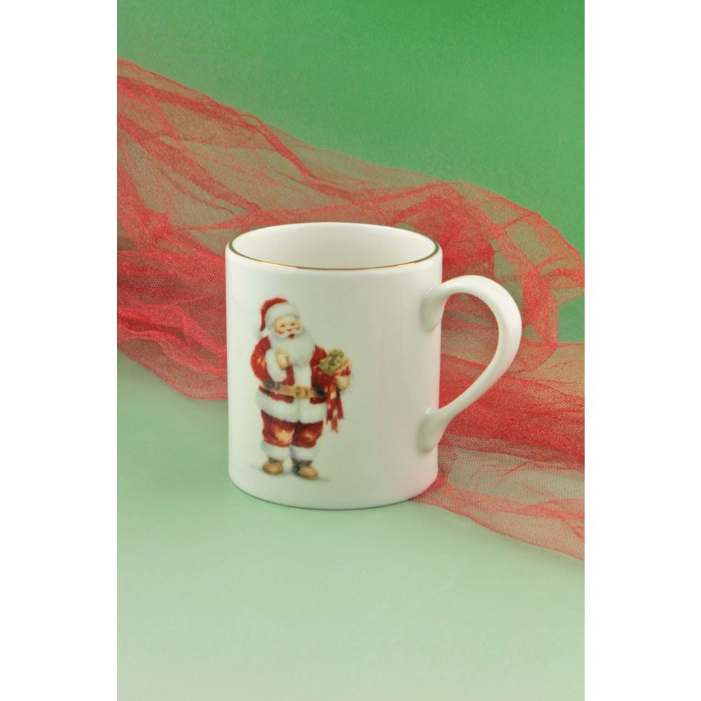 Santa altın yaldızlı porselen kupa