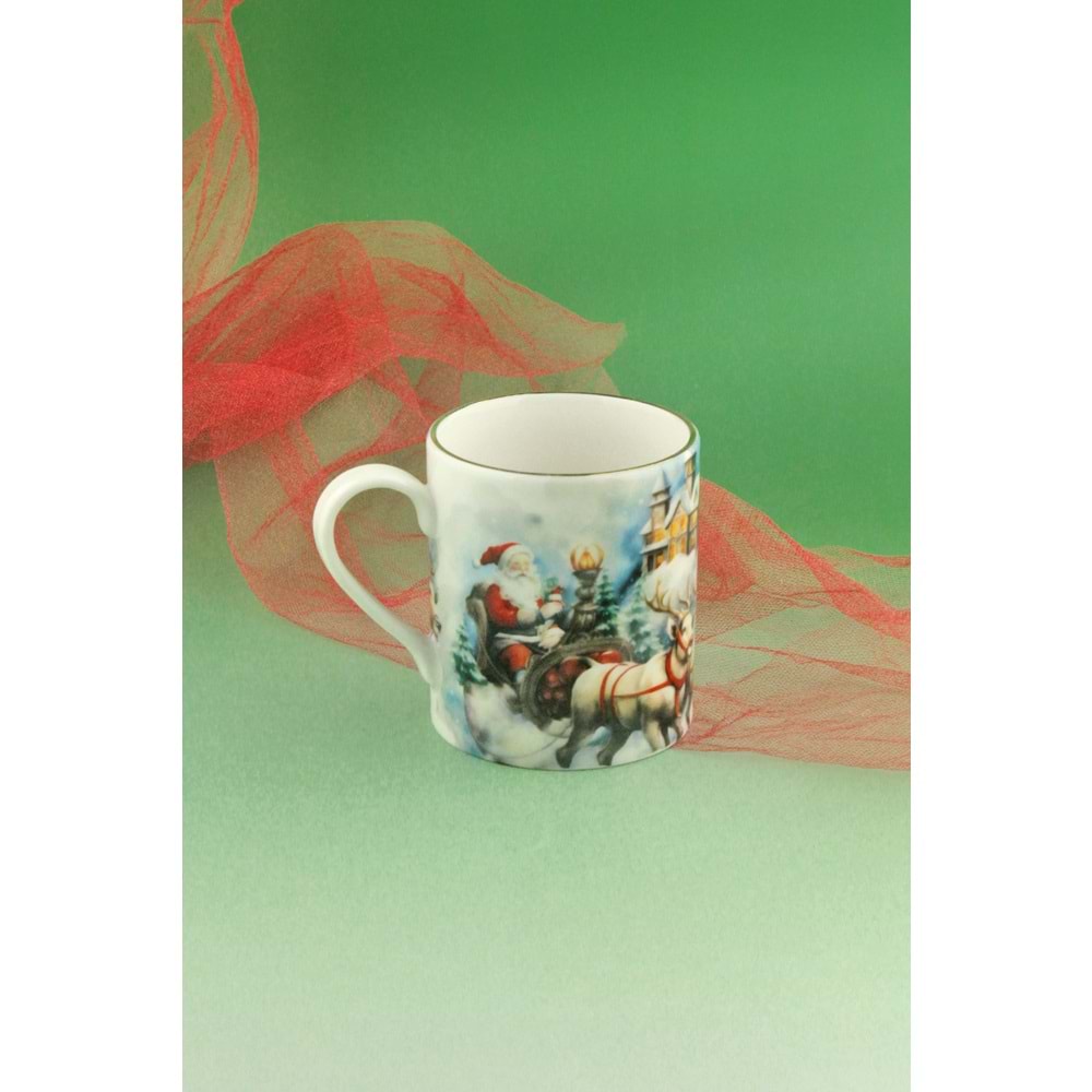 Merry X'mas altın yaldızlı porselen kupa