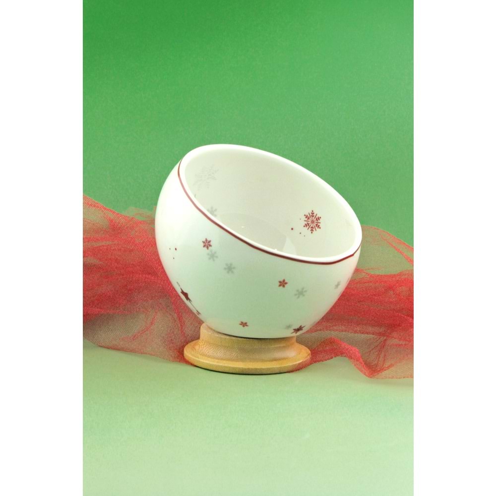 Christmas carol bambu ayaklı porselen kase