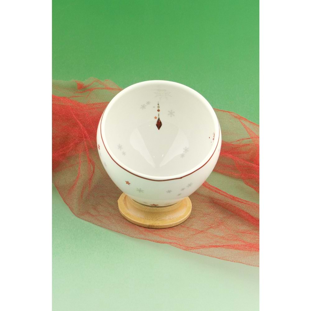 Christmas carol bambu ayaklı porselen kase