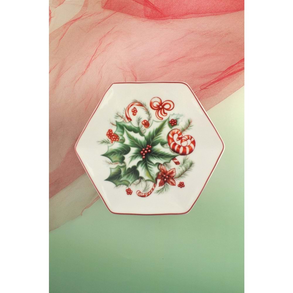 Winterberry porselen ayaklı tabak