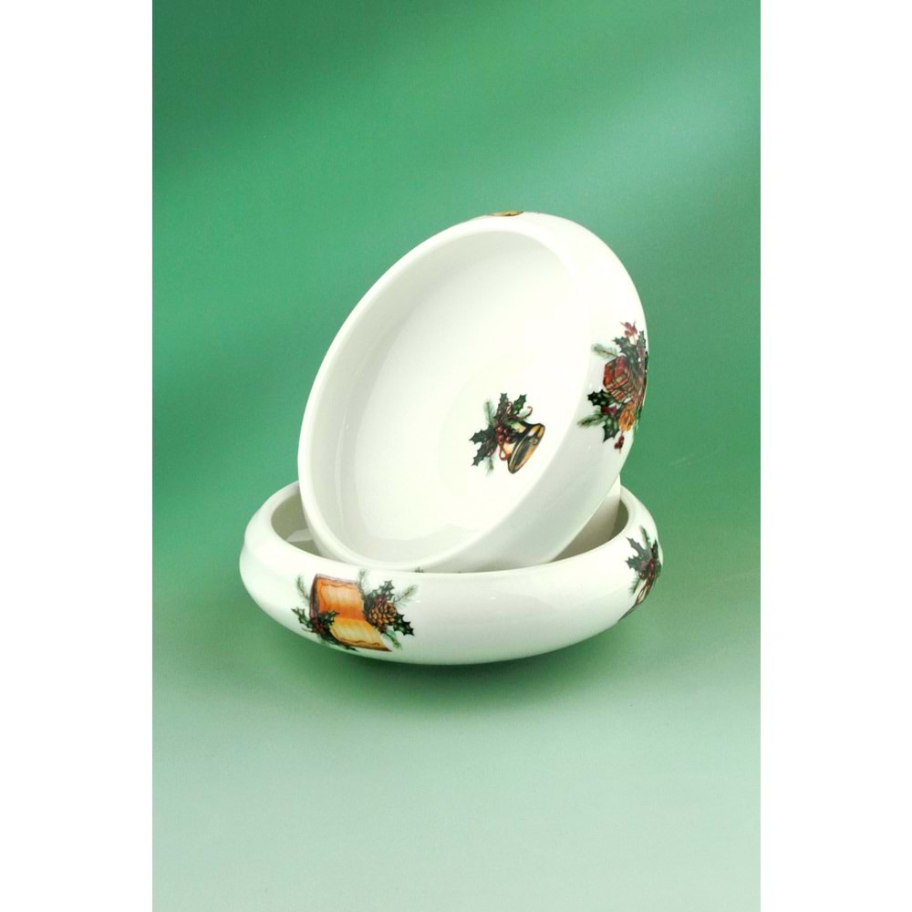 Happy holidays orta boy ikili porselen kase