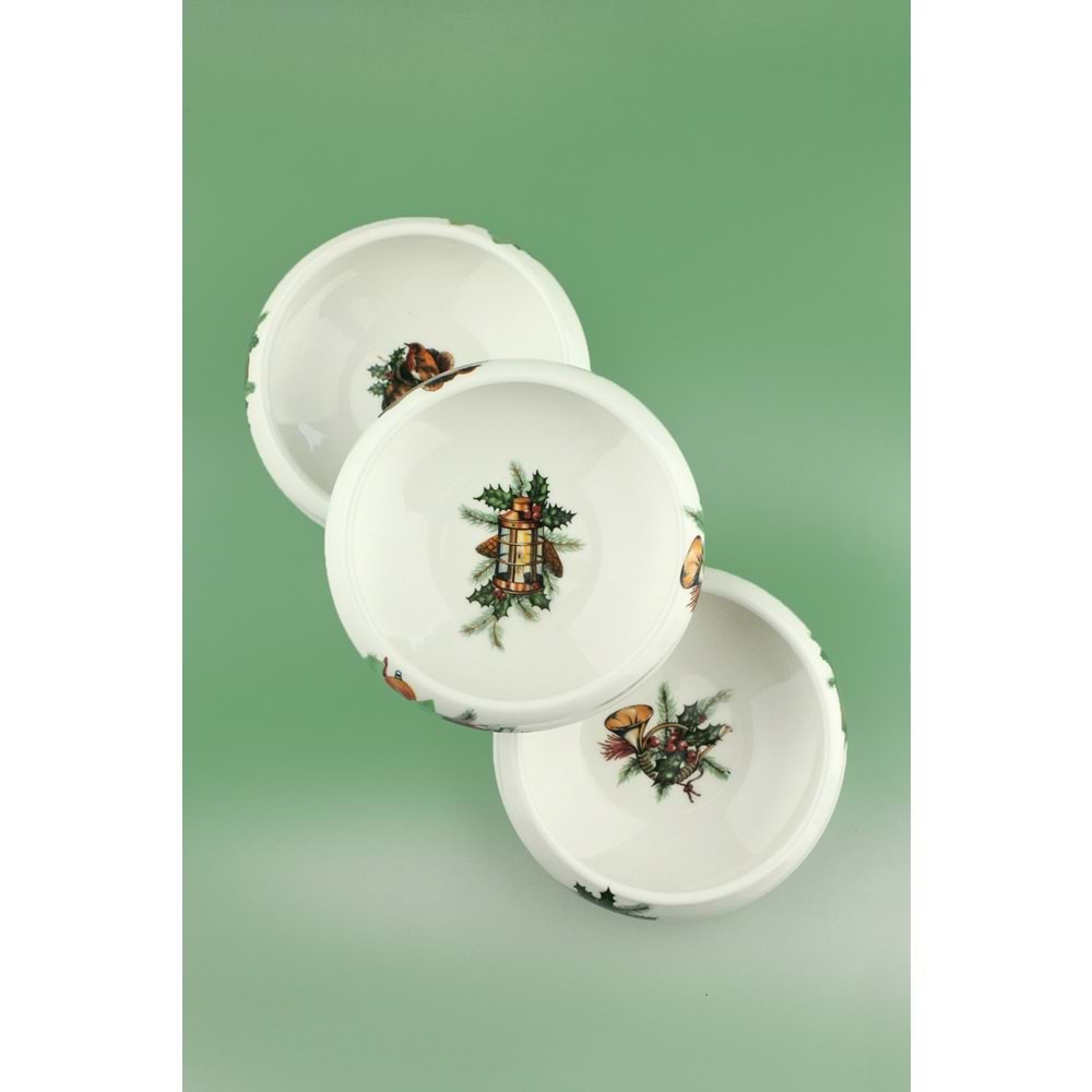 Happy holidays küçük boy 3 lü porselen kase