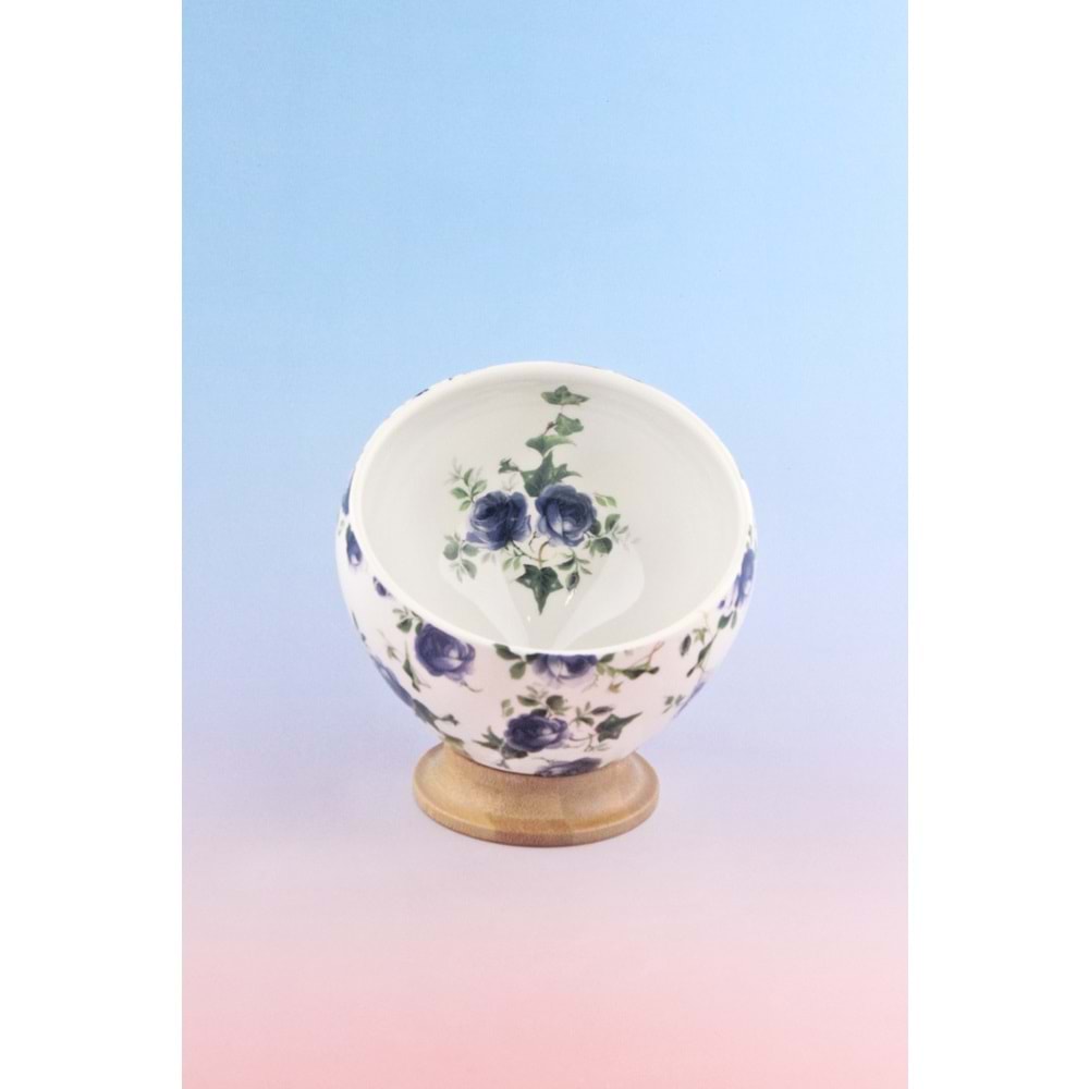 Blue ivy bambu ayaklı porselen kase