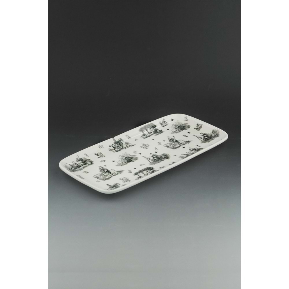 Siyah royal porselen sunum tabağı/tepsisi