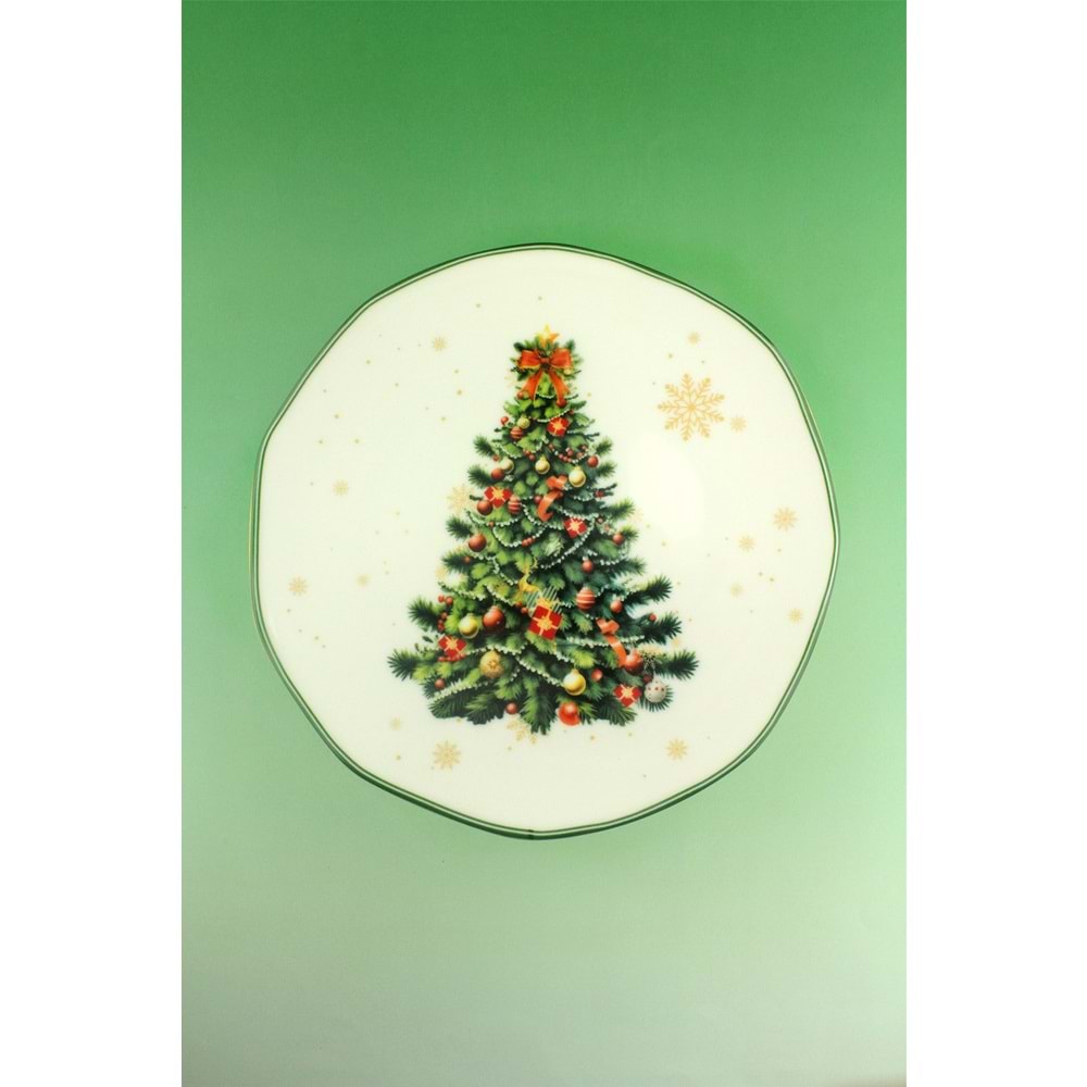Christmas tree porselen ayaklı sunum tabağı