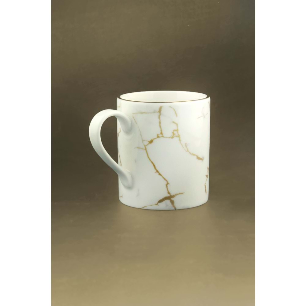 Gold marble altın yaldızlı porselen kupa