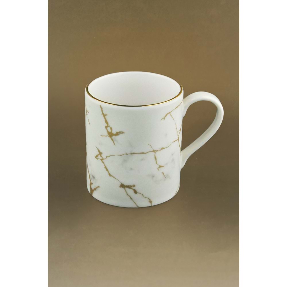 Gold marble altın yaldızlı porselen kupa