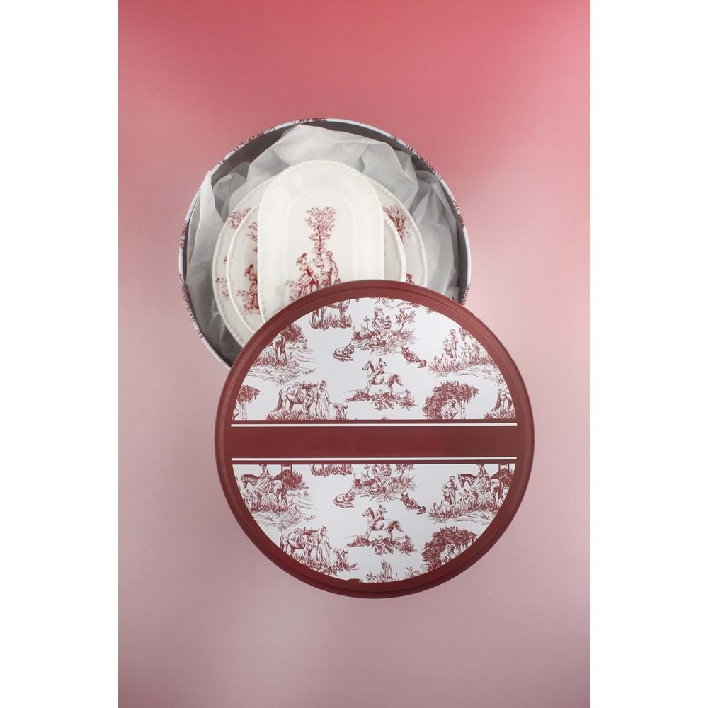 İnci serisi pembe İngiliz 8 parça porselen pasta takımı