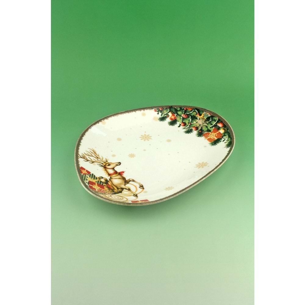 Retro christmas gifts porselen servis/sunum tabağı