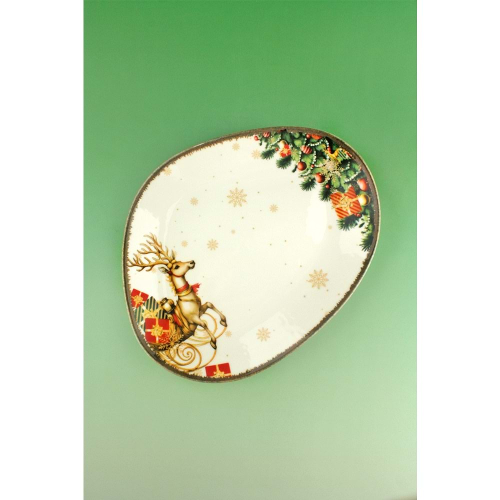 Retro christmas gifts porselen servis/sunum tabağı
